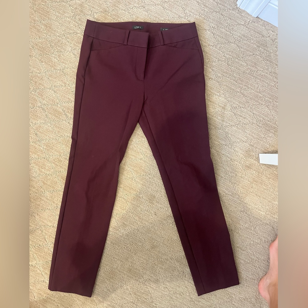 LOFT Burgundy Women's Trousers